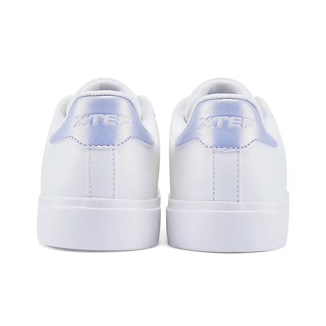 XTEP Anti Slip And Wear Resistant Lightweight Low Top Skateboard Shoes Women's Sail White Violet Blue-3