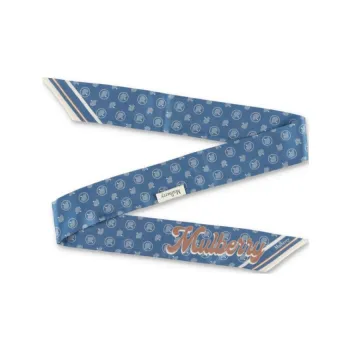 Mulberry Recycled Polyester Silk Scarves Unisex Blue