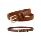 (2 Pack) Square Buckle Brown+Silver Buckle Brown
