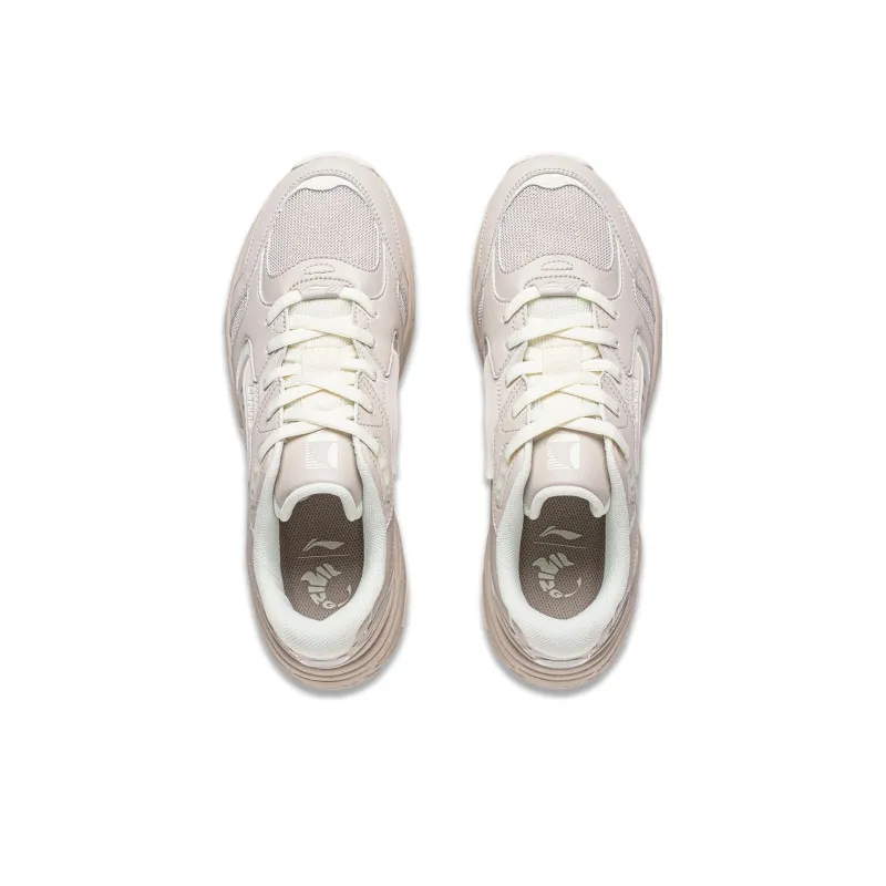 LiNing Tiger Whale Wear Resistant Slip Resistant Low Top Casual Shoes Men's Oat Gray Vanilla White-4