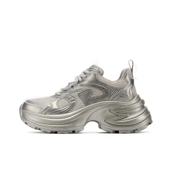 GG CC Chunky Sneakers Women's Low Top Silver/Black/Champagne