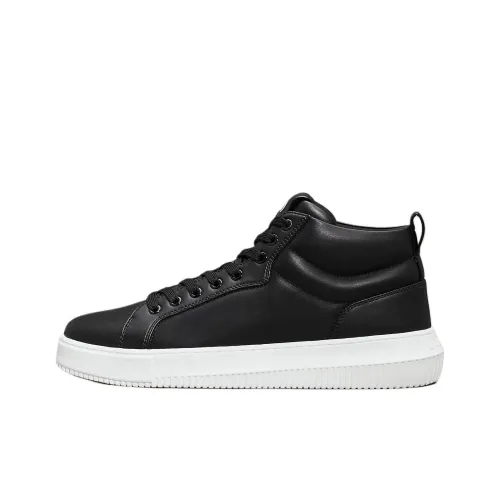 CKJ CALVIN KLEIN JEANS High Top Skateboard Shoes Men's Black