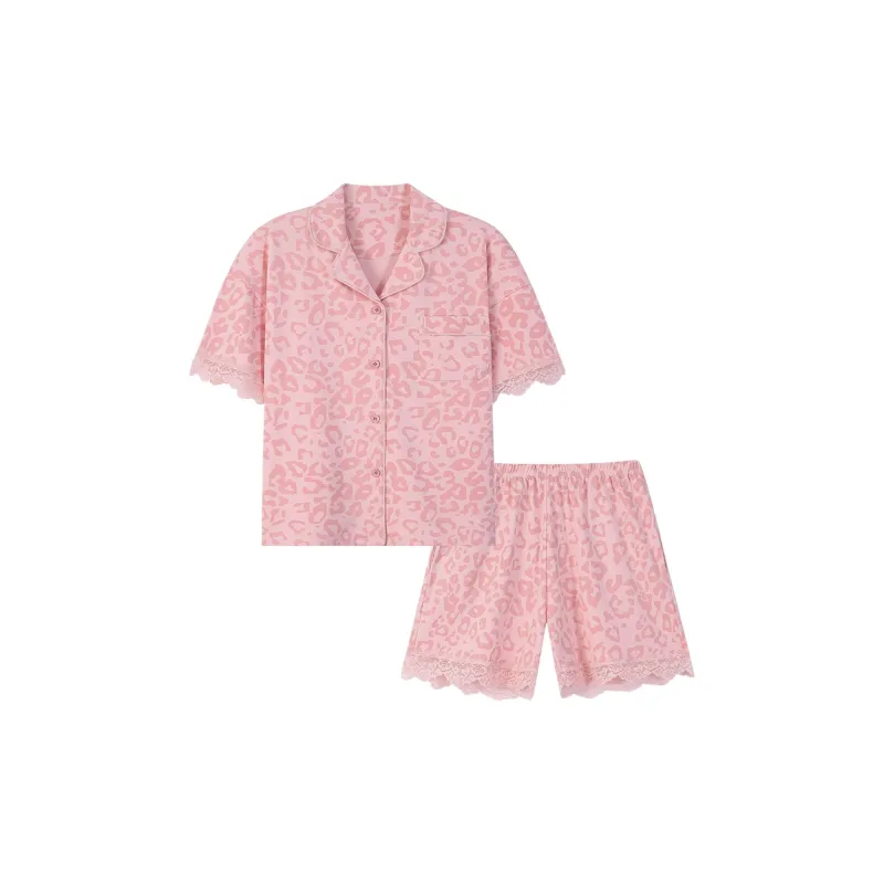 MIIOW Cool One Summer Series Pajama Set Women's Leopard Pink-0