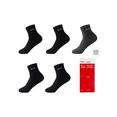 MIIOW Mid Calf Socks Men's 5 Pack Gift Box Set