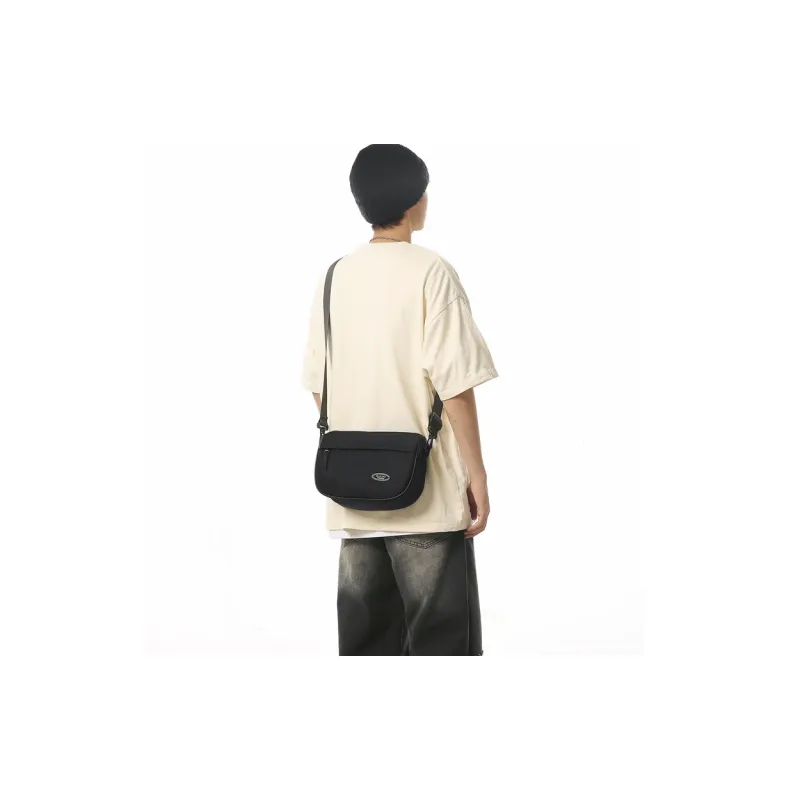 OUZIHUANG Nylon Fabric Crossbody Bag Unisex Black/White/Khaki/Green/Orange-5