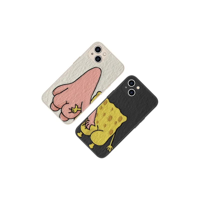 MSMF Glass Material Phone Cases Compatible With IPhone 16/7/8/X/XS/11/12/13/14/15/SE/PLUS/PRO/MAX Cartoon-1