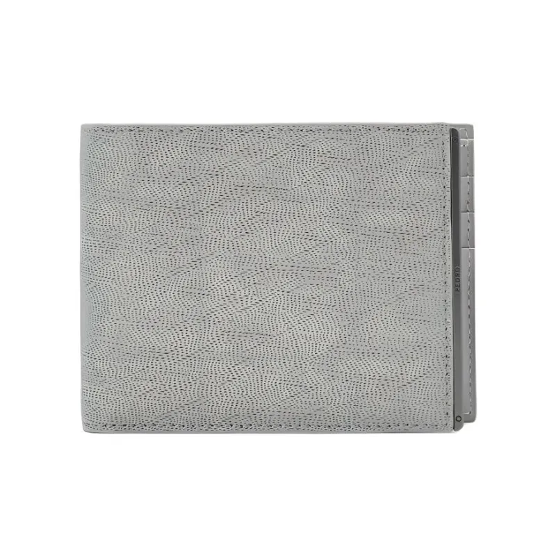 PEDRO Embossed Calfskin Wallet Unisex Gray-0