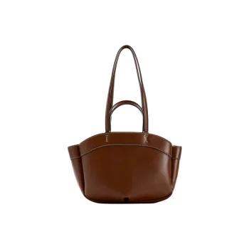 ZARA PU Tote Bag, Shopping Bag, Shoulder Bag, Handbag Large Size Women's Brown