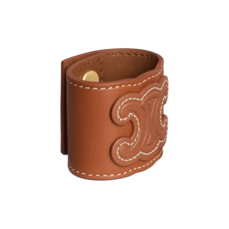 CELINE Calfskin Headbands Women's Brown-1