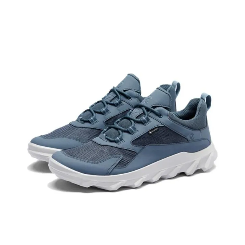 Ecco Abrasion Resistant Cushioning Low Top Casual Shoes Men's Blue Gray-3