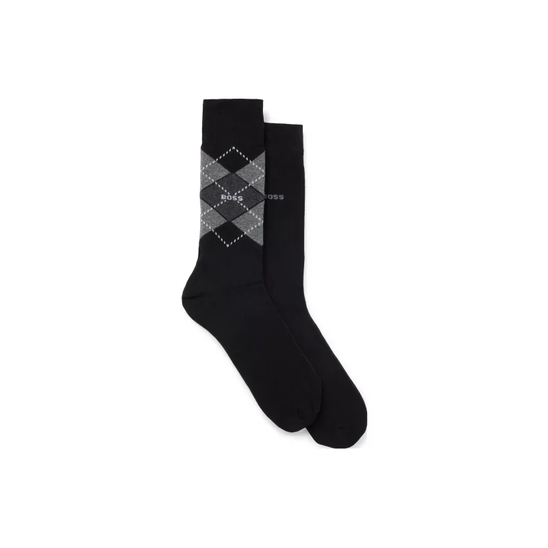 HUGO BOSS Knee High Socks Men's Black-0