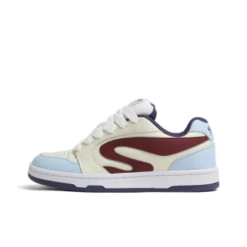 SINPERCO Anti Slip Wear Resistant Low Top Skateboard Shoes Women's Cream Blue