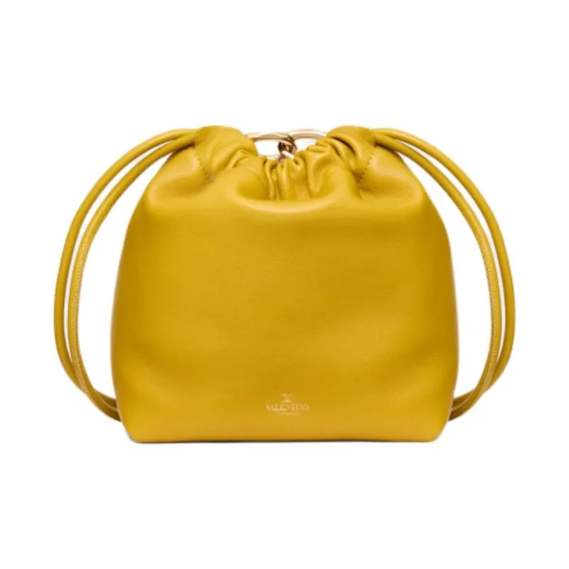Valentino Vlogo Leather Crossbody Bag Shoulder Bag Mini Women's Yellow-2