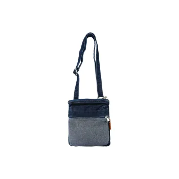 OUZIHUANG Denim Shoulder Bag, Crossbody Bag Unisex Dark Blue/Light Blue/Deep Blue & Light Blue