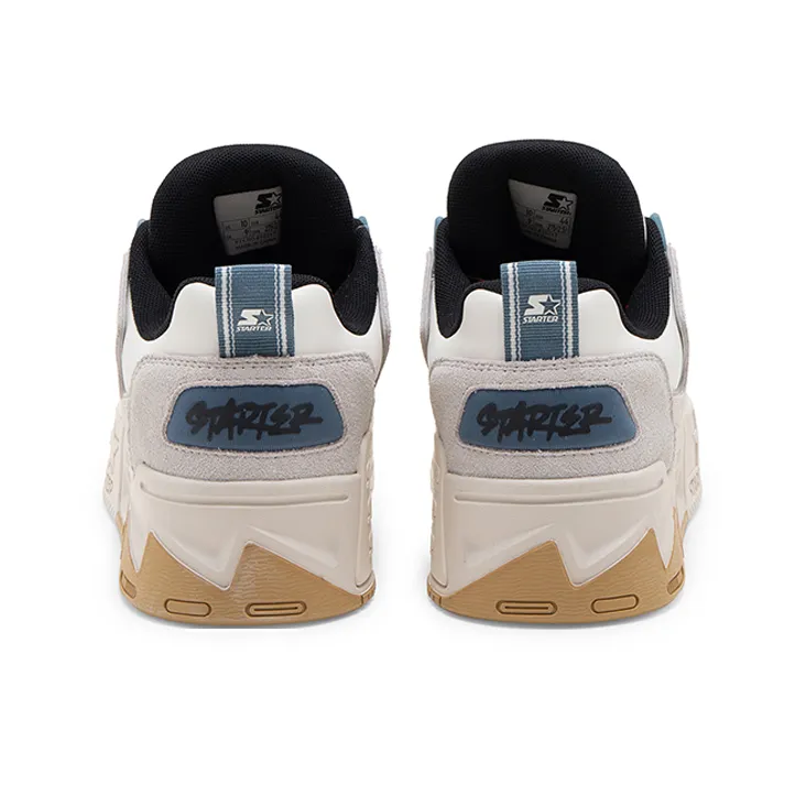 STARTER Vol Series Sound Wave Stars Height Increasing Slip-Resistant Low-Top Skateboard Shoes Unisex White-4