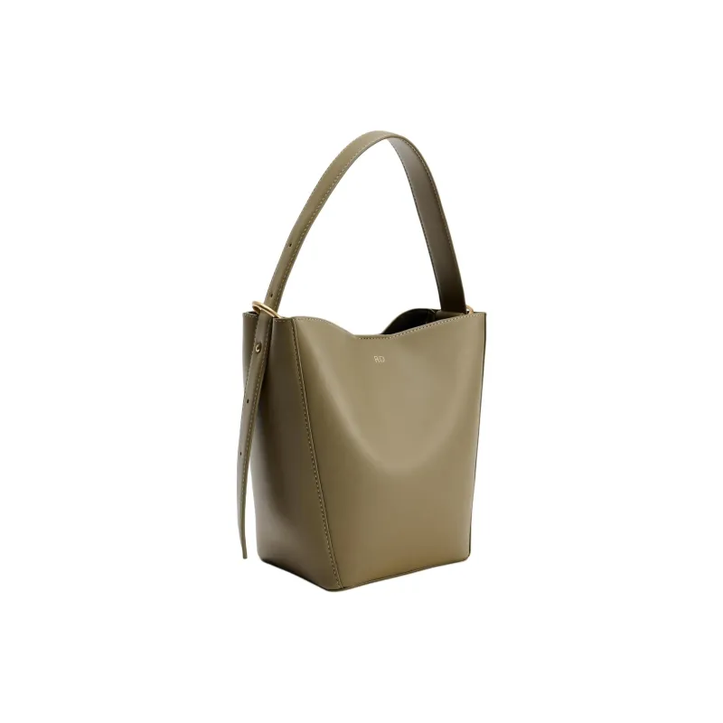 ZARA Polyurethane Bucket Bag Handbag Shoulder Bag Women's Green-1