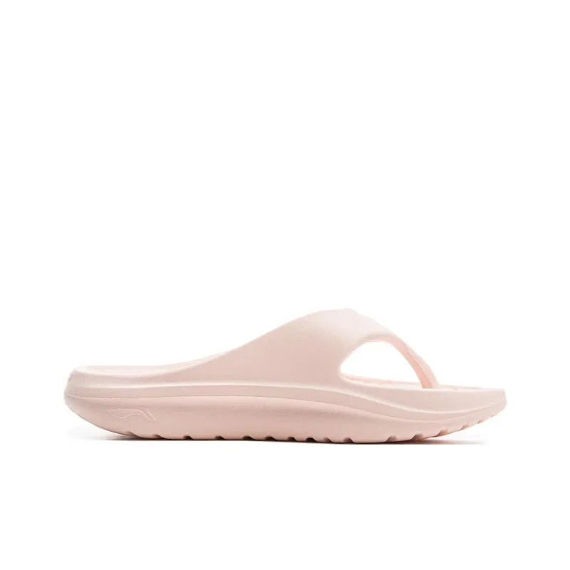 LiNing Abrasion Resistant Slip Resistant Flip Flops Unisex Pink-1