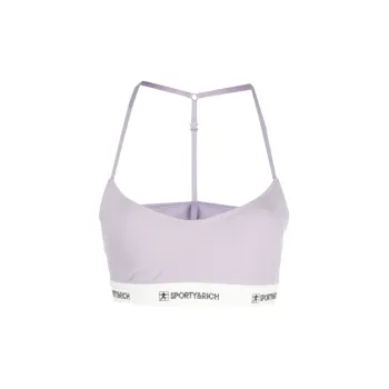 SPORTY & RICH Logo Detailed Racerback Cropped Top