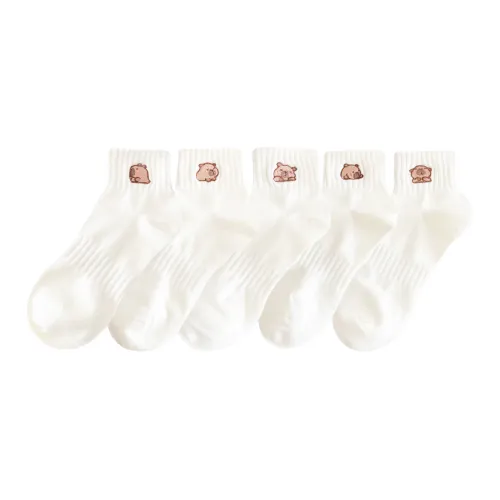 COTTON CHEESE Mid-Calf Socks Unisex 5 Pack