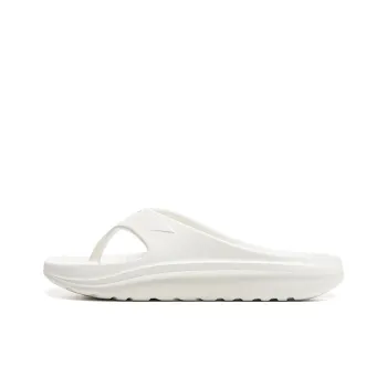 LiNing EVA Abrasion-Resistant Slip-Resistant Flip Flops Unisex White