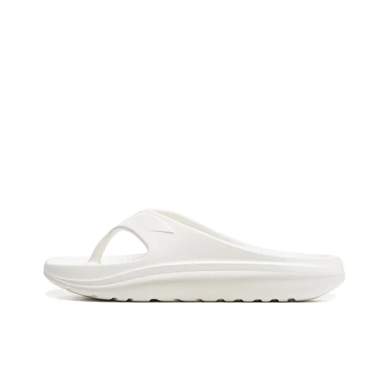LiNing EVA Abrasion Resistant Slip Resistant Flip Flops Unisex White-0