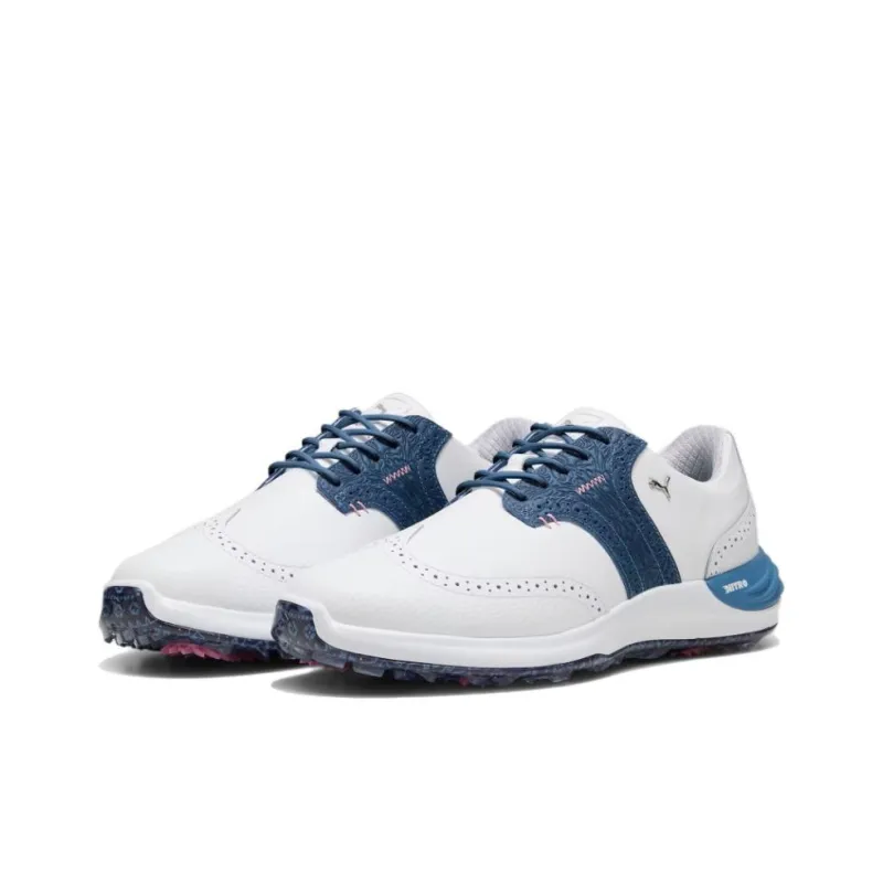 PUMA Isle Anti Slip Wear Resistant Low Top Golf Shoes Men's White Blue-2