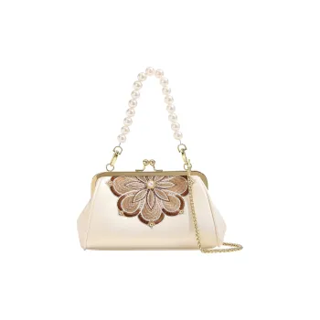 TTaG．baG Cow Leather Shoulder Bag Women's Pearl White