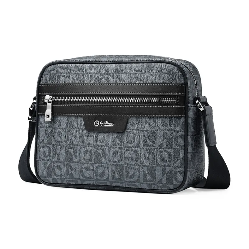 GOLDLION PVC Crossbody Bags Medium Size Men's Gray-1