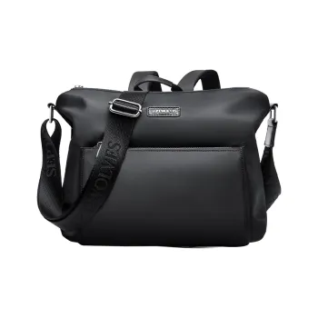 SEPTWOLVES Oxford Messenger Bag, QPL Shoulder Bag, Crossbody Bag Regular Men's Black