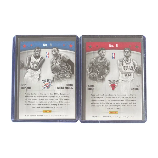 PANINI 2015 Panini Thunder KD Russell Westbrook Ticket Bulls Rose Gasol Ticket Total 2 Card Products Sports Cards 2 Pcs-1