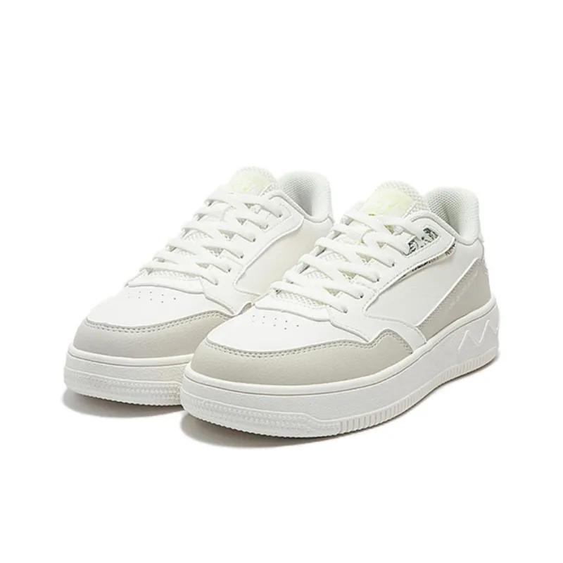 361° Anti Slip Wear Resistant Low Top Skateboard Shoes Women's Feather White Oat Milk-1