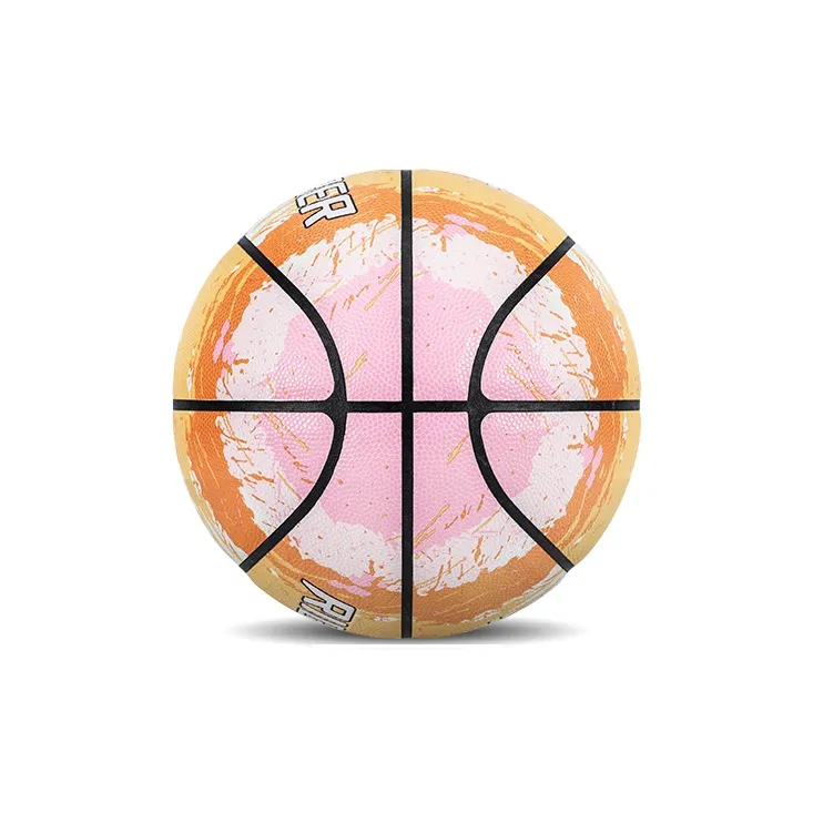 RIGORER Airbrush Rainbow Collection Moisture Absorbing Leather Basketball Fresh Green Size 7 Training Unisex-4