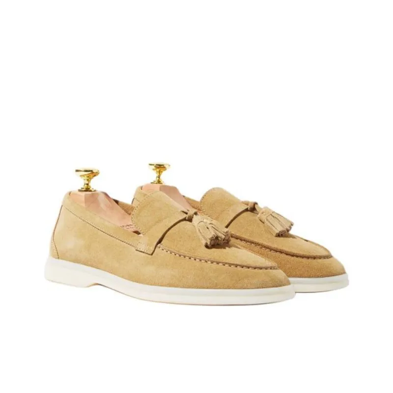 SCAROSSO Leandro Tassel detail Suede Loafers Women's-2