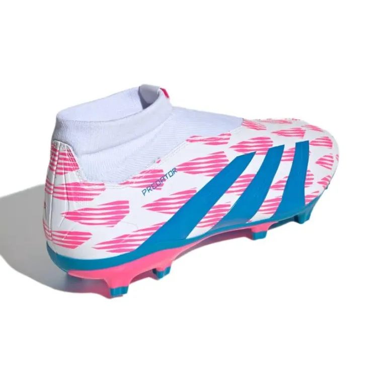 Adidas PREDATOR LEAGUE Anti Slip Wear Resistant Soccer Shoes Men's White Blue Pink-3