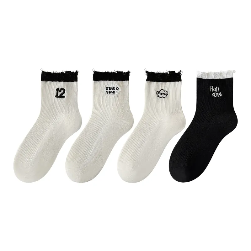 XXLLG Mid Calf Socks Women's 4 Pack-7