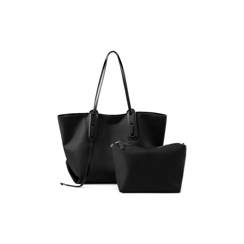 Vigno Synthetic Leather Tote Bag, Shopping Bag, Handbag, Shoulder Bag Women's Khaki/Black-8