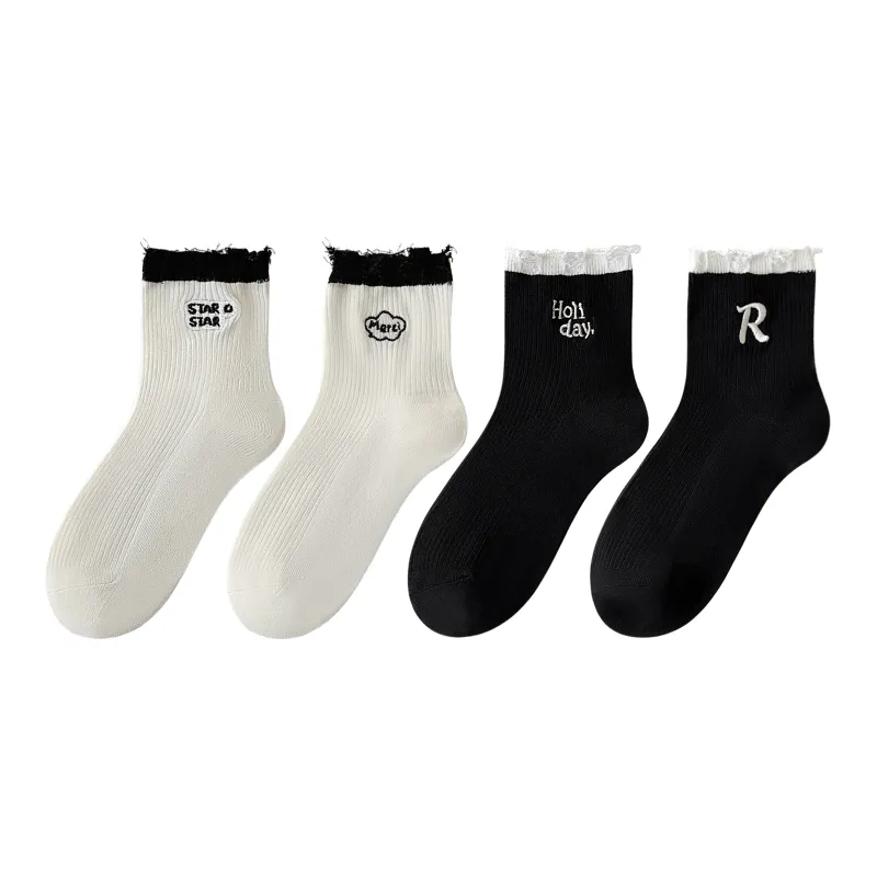 XXLLG Mid Calf Socks Women's 4 Pack-8