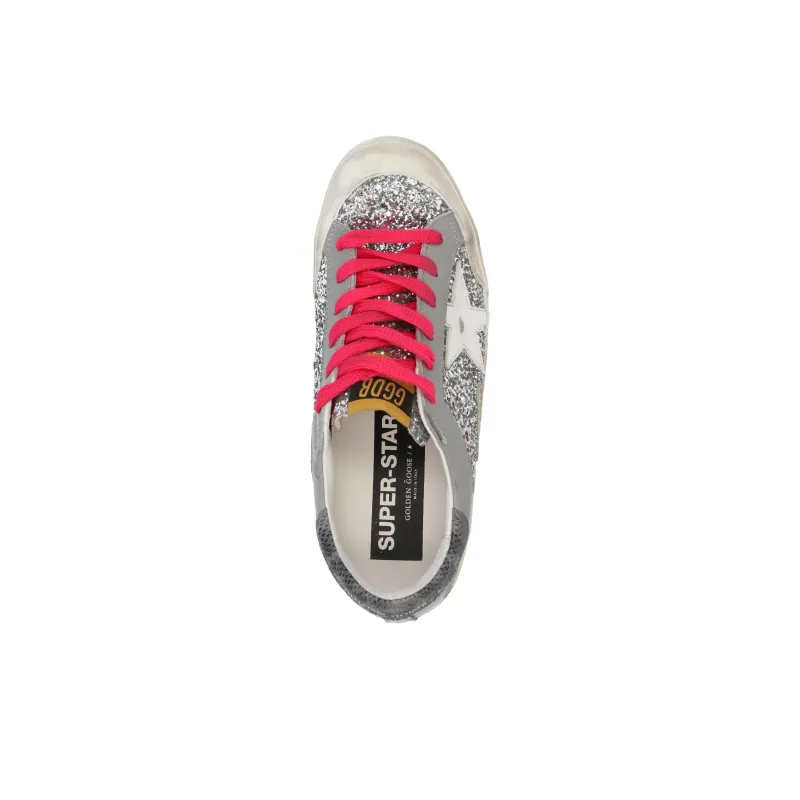 Golden Goose Super Star Stylish Skateboarding Shoes Women's Silver Distressed Style-3