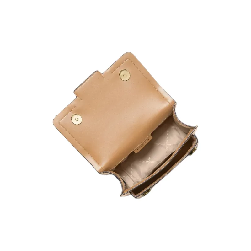 MICHAEL KORS Heather Split Cow Leather Shoulder Bag, Crossbody Bag Extra Small Women's Camel-1