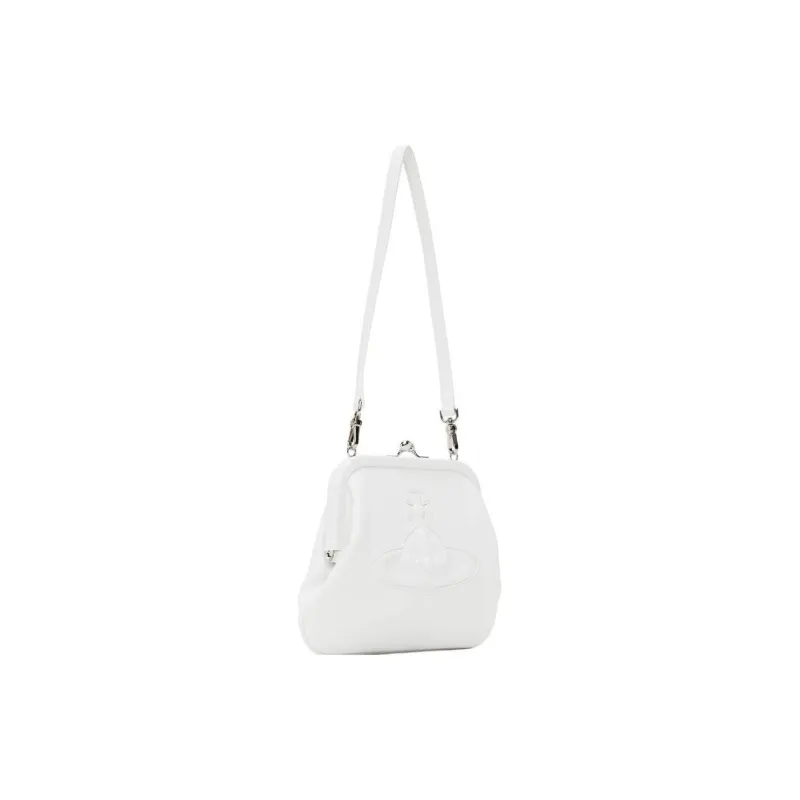 Vivienne Westwood Recycled Polyurethane Crossbody Bag Shoulder Bag Unisex White-1