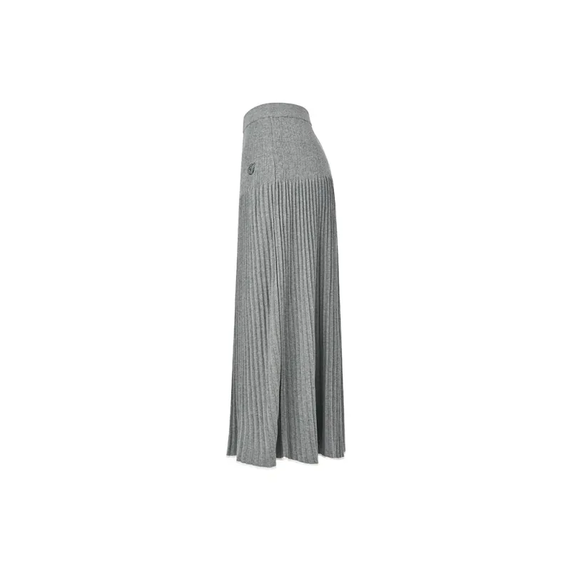 RARE Knit Long Skirts Women's Gray-2