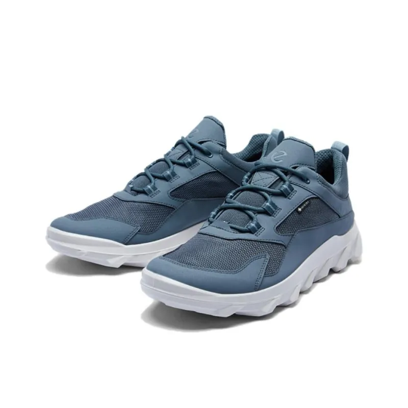 Ecco Abrasion Resistant Cushioning Low Top Casual Shoes Men's Blue Gray-4