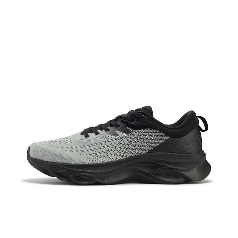 361° Cushioned Wear-Resistant Breathable Low-Top Running Shoes Men's Black Gray-0