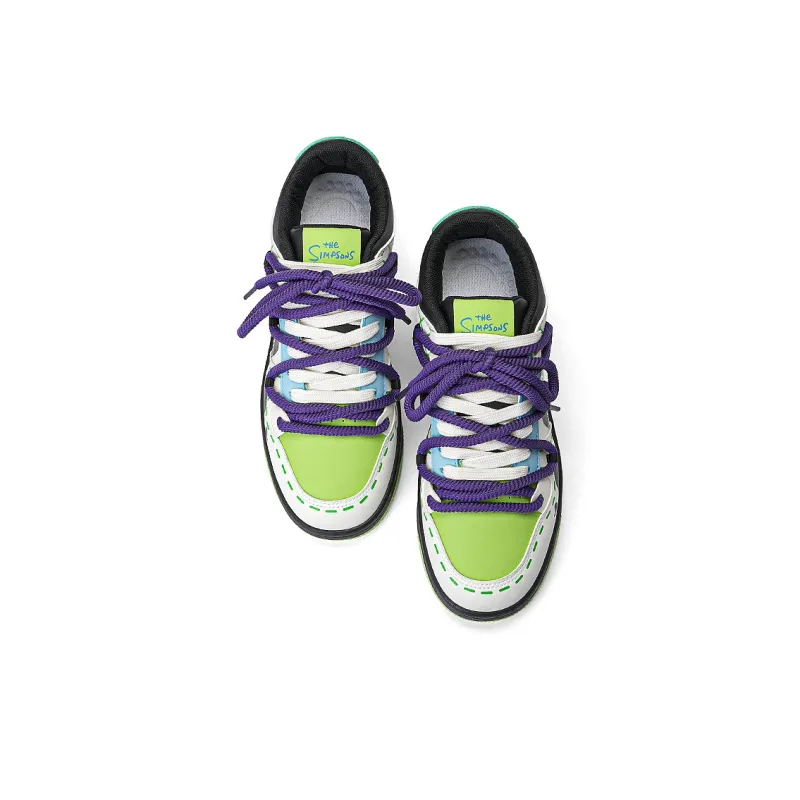 The Simpsons Cushioned Anti-Slip Wear-Resistant Breathable Lightweight Low-Top Casual Shoes Unisex Cheese White Green-4
