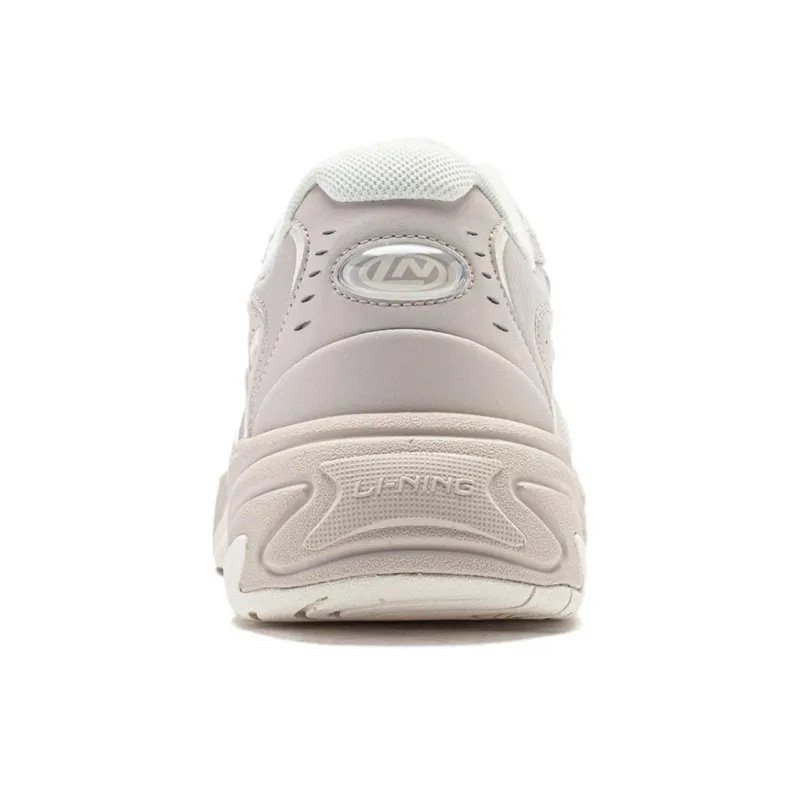 LiNing Tiger Whale Wear Resistant Slip Resistant Low Top Casual Shoes Men's Oat Gray Vanilla White-5