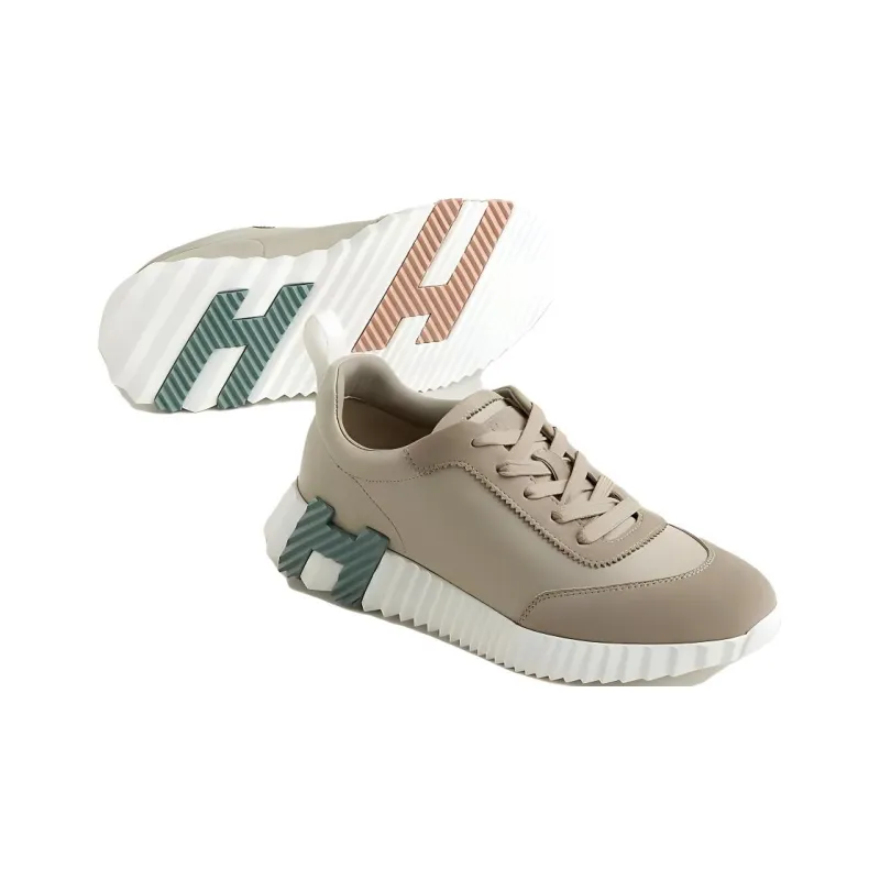 HERMES Bouncing Casual Shoes Women's Beige-4