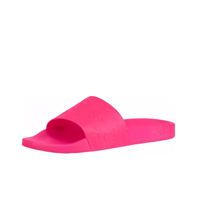 LOUIS VUITTON Waterfront Rubber Sole Slide Slippers Men's Pink-1