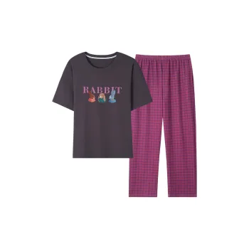 MIIOW Cool One Summer Series Pajama Set Women's Cartoon Gray