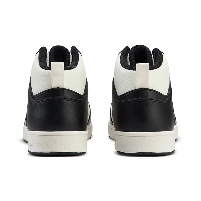 361° Air Force One Anti Slip Wear Resistant Mid Top Skateboard Shoes Men's Obsidian Black Feather White-3