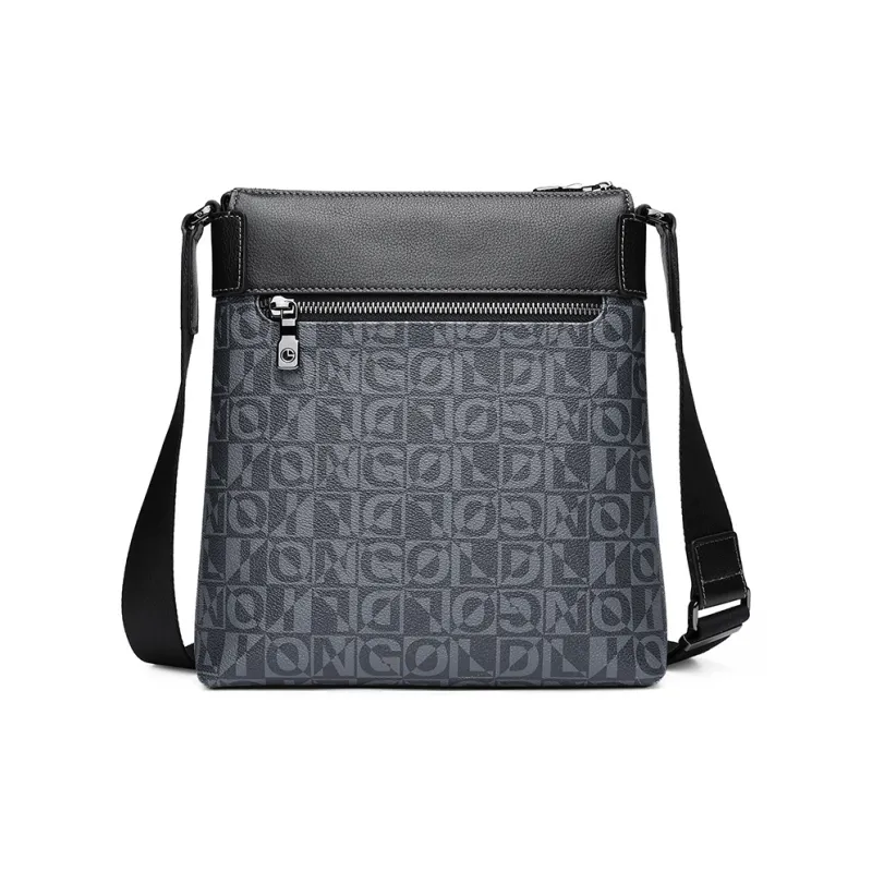 GOLDLION PVC Crossbody Bags Shoulder Bags Medium Size Men's Gray-2
